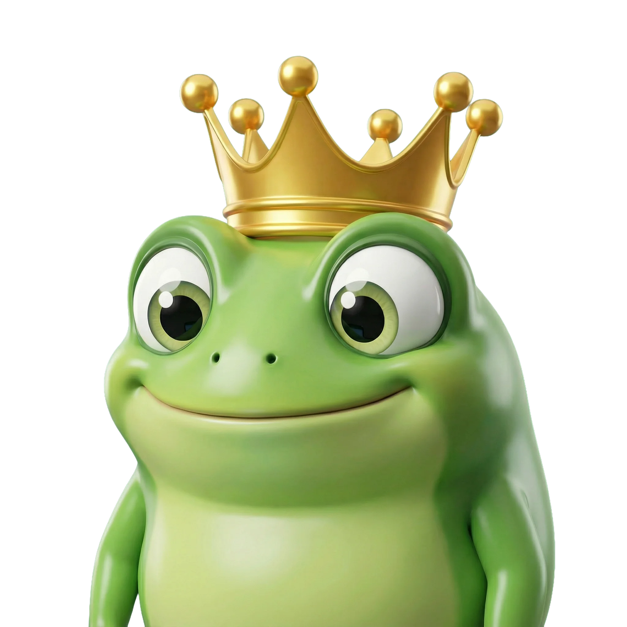 Mascote Peepers sapo verde com coroa dourada - Sobre a Peepers Shop